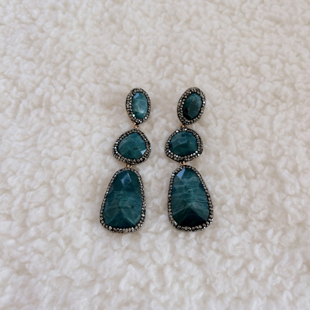 New Saks Fifth Avenue stunning turquoise drop earrings 😍